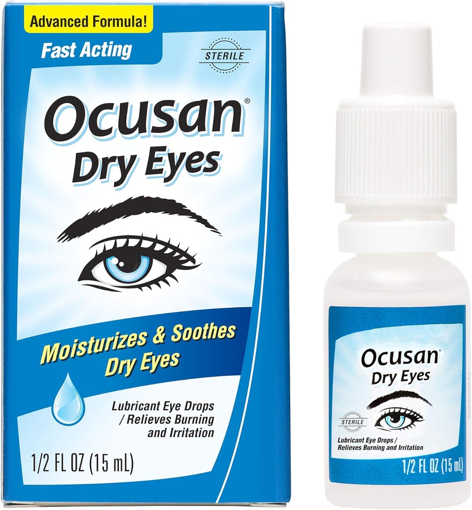 Očné kvapky na suché oči - mazanie umelých sĺz na odstránenie suchých očí, s 2 zvlhčovačmi 0,5 FL OZ