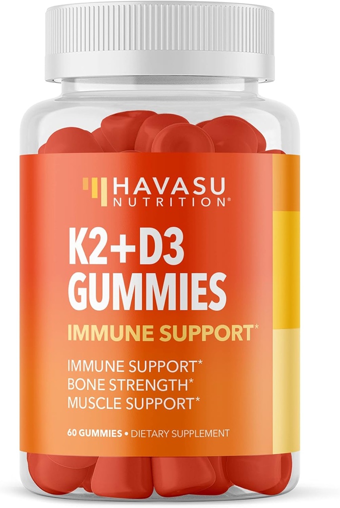 HAVASU NUTRItion Vitamín D3 K2 Gummy, Malina, 60ct
