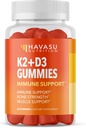 HAVASU NUTRItion Vitamín D3 K2 Gummy, Malina, 60ct