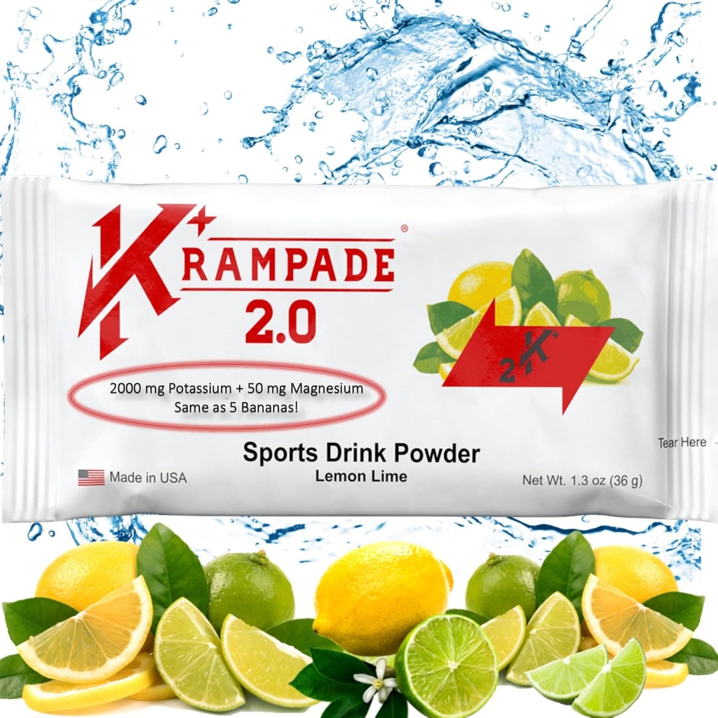Krumpad draselný doplnok horčíka Prášok Electrolyty - 50 mg Mag + 2000 mg K, >2X Viac ako Coconut Water 