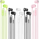 Drôtené slúchadlá s mikrofónom 5 Pack, in-Ear slúchadlá s ťažkým basom, vysoká kvalita zvuku slúchadlá kompatibilné s iPad, notebook, MP3, Android Smartphones, patrí všetky 3,5 mm Jack Device
