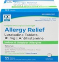 Kvalitný výber 24 hodín alergie, non-Drowsy Relief pre vnútorné a vonkajšie alergie, Loratadine 10mg Antihistaminika, na zmiernenie sipotu, Runny nose, svrbenie a vodnaté oči, 100 Počet