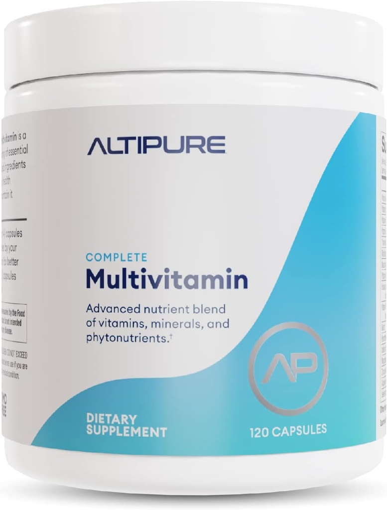 ALTIPURETM Kompletný multivitamínový, bez gluténu, bez mlieka, srdca, kostí, očí a mozgu, imunitná funkcia, 120 kapsúl