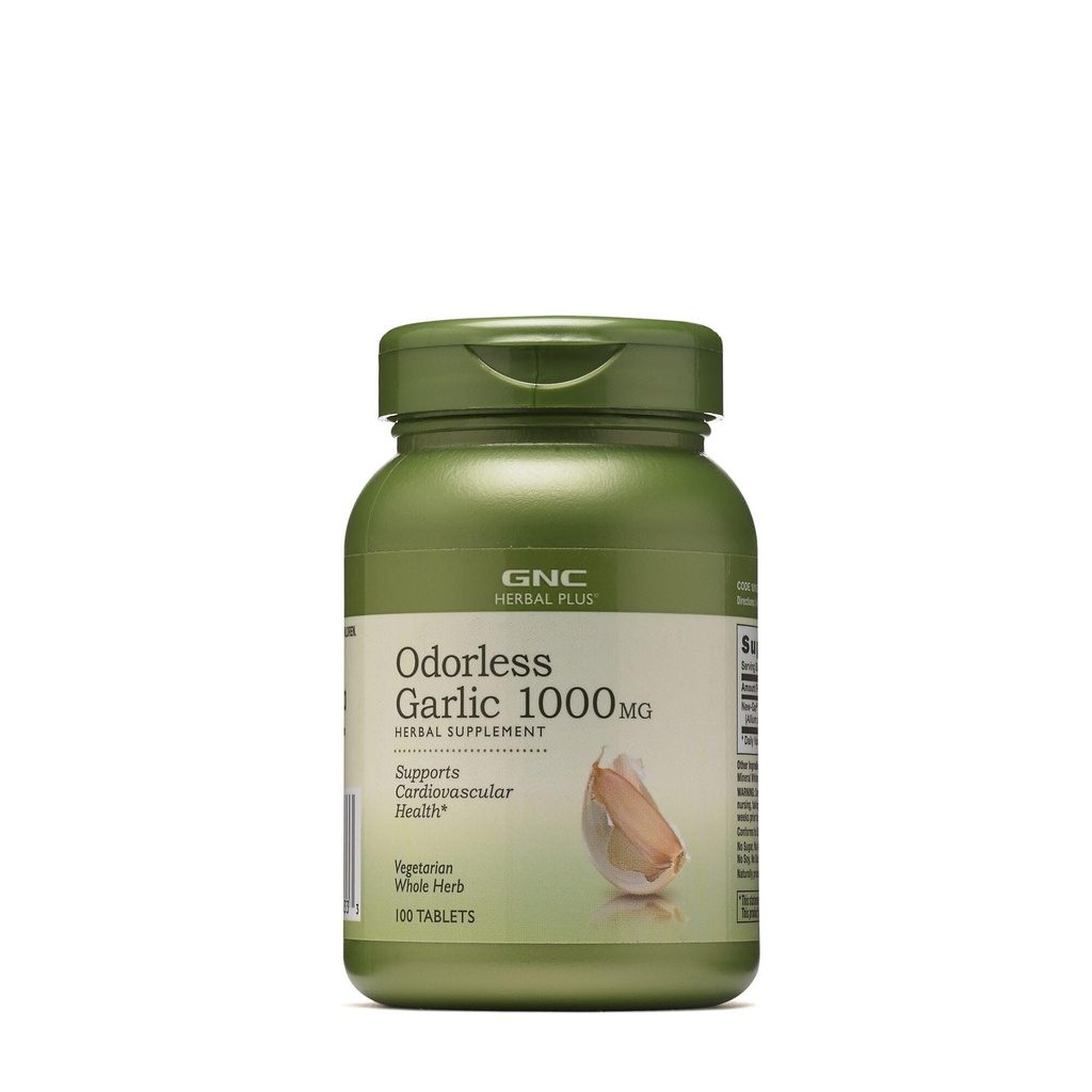 GNC bylinné Plus bez zápachu cesnak 1000mg doplnok, Vegetarián, podporuje kardiovaskulárne zdravie, 100 porcií