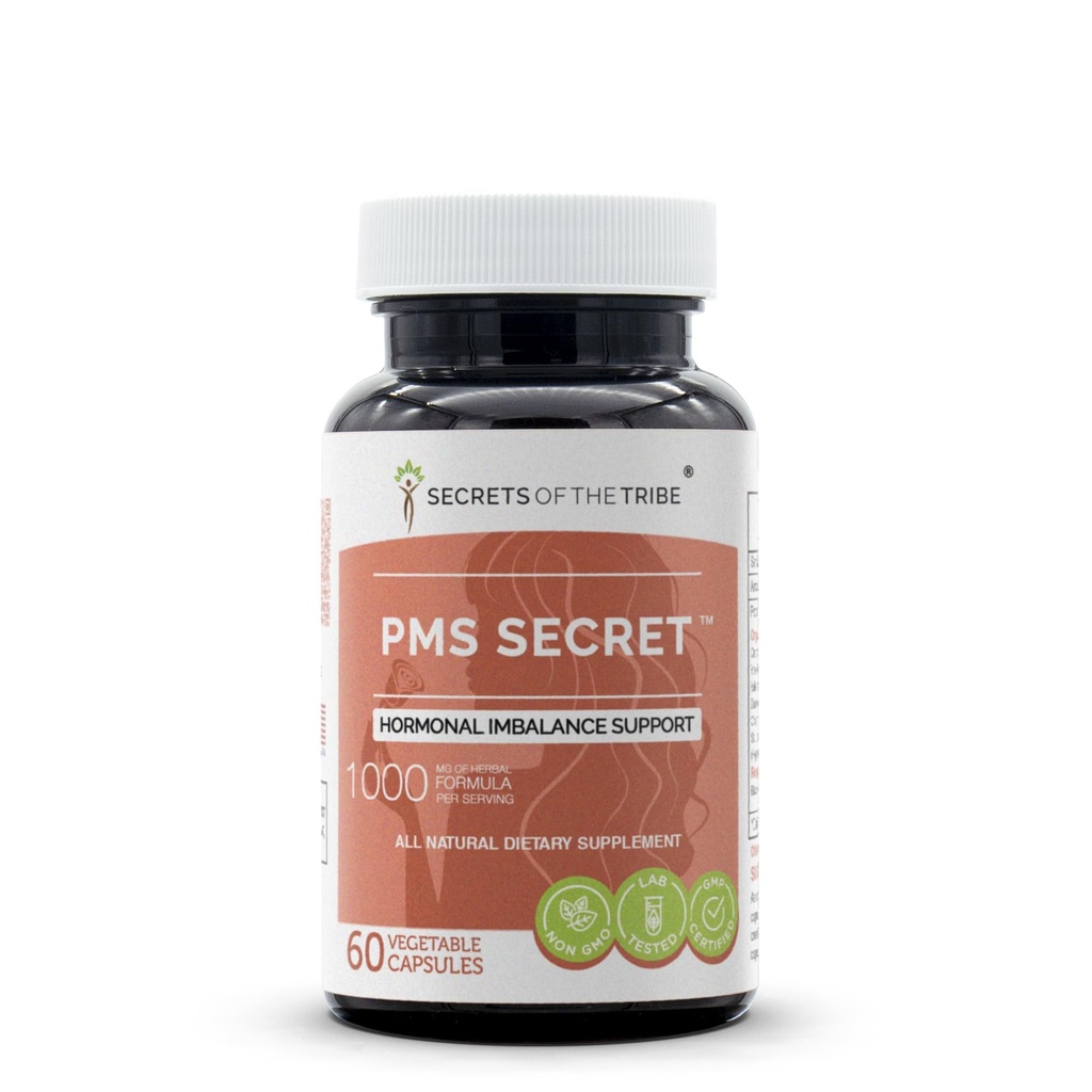 PMS Secret 60 Kapsule, 1000 mg, Black Cohosh, Cramp, Vitex, Valerian, Dandelion, harmanček, St. John's Wort. Podpora hormonálnej nerovnováhy (60 kapsúl)