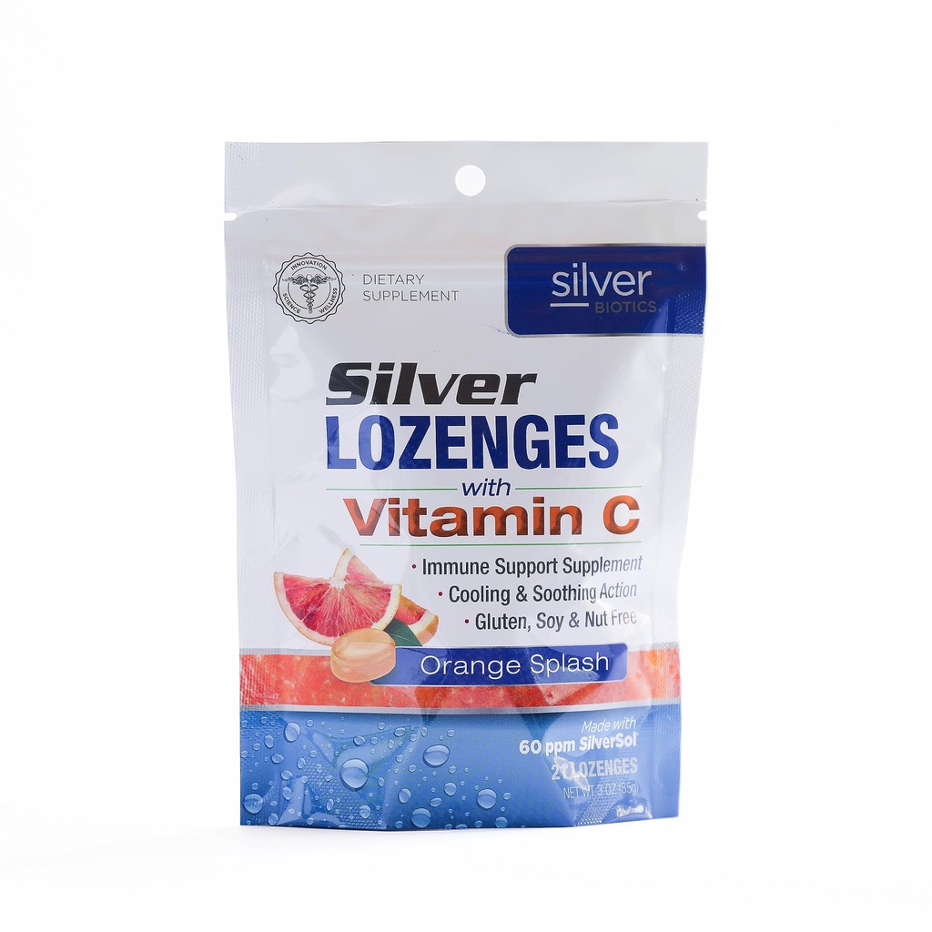 Strieborná biotika Koloidné striebro Lozenges 60 ppm SilverSol Ag4O4 Technológie Immune Support + Hrdlo Upokojujúce 