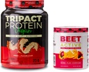 Nutrológia TRIPACT Vegan Protein Powder, for Vegan Protein Shakes, Arašidové maslo Vanilla (20 Servings) & Repeet Active, Natural Pre-Workout Powder, Passion Fruit Flavor (30 Servings)