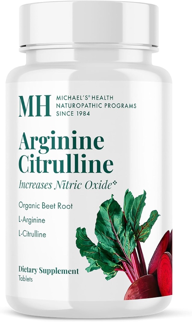 MICHAEL 'S zdravie Naturopatické programy Arginín Citrulín - 90 Tablety - zvyšuje oxid dusnatý - s organickým koreňom repy - 30 Slúži