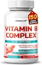Vitamín B komplex - vysoká potencia s tiamínom, riboflavínom, niacínom vitamínom B6, folát, vitamín B12 -Energia, zaostrenie, vlasy, koža, nechty - 150 gróf - vyrobené a testované v USA