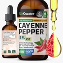BIO KRAUTER® Cayenne Pepper Drops 684 mg - Pure Vegan Cayenne Pepper Doplnky 2 Fl.Oz 28 dní dodávok - Prírodný kapsaicín na podporu trávenia - Alkohol a cukor bez, non-GMO