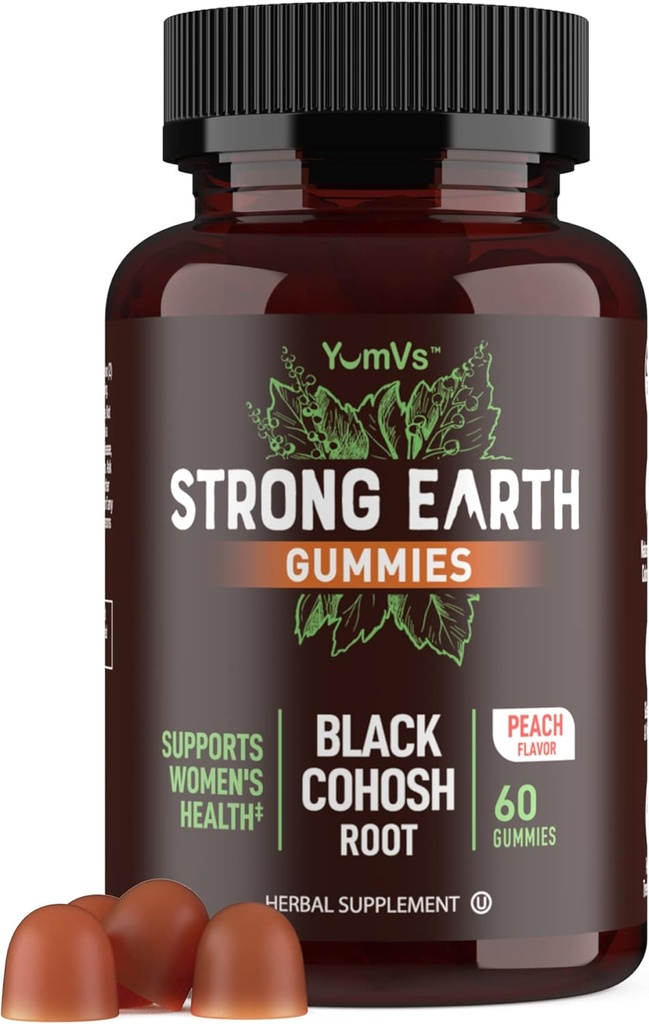 Black Cohosh Gummies for Menopause Relief, Hot Flash & Night Sweats 50mg Black Cohosh Root for Women 