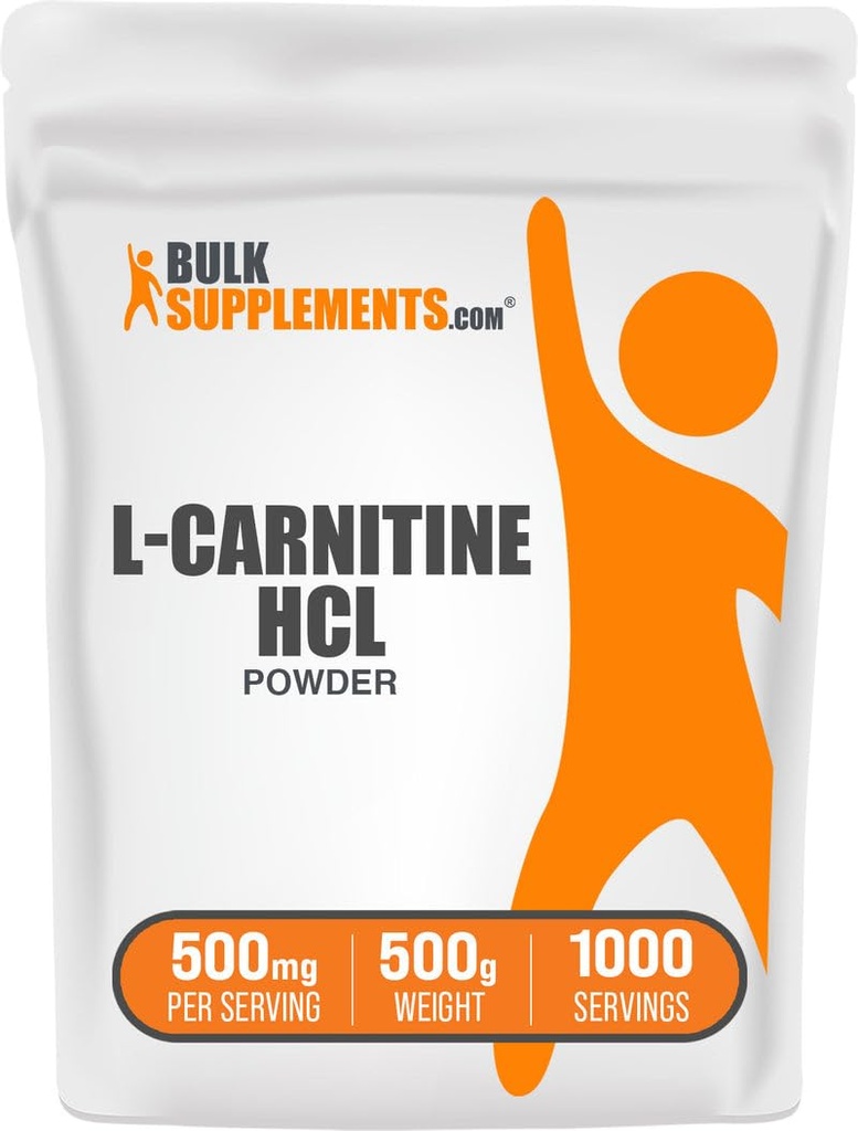 BulkSupplementments.com L-karnitín HCl prášok - karnitín doplnok, karnitín prášok, L-karnitín 500mg - Neochutené & Gluten Free, 500mg per Serving, 500g (1,1 lbs) (Pack of 1)