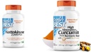 Doktor's BEST Nattokináza, Non-GMO, Vegan, Gluten Free, 270 Veggie Caps & DRB-00107 Vysoká absorpcia Kurkumín z kurkumového koreňa s C3 Complex & BioPine 500mg