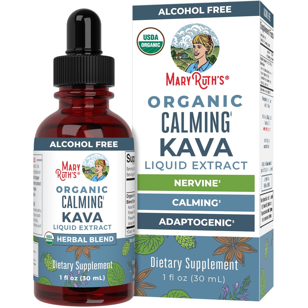 MaryRuth Organics, Bylinné doplnok kvapka, Pokoj a relaxácia, Balenie 1, USDA Kava Root, cukor/Gluten zadarmo, Podpora spánku, Pokoj a stres Relief, Vegan, Non-GMO, 30 Slúži