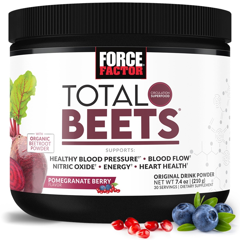Force Factor Total Repets Drink Mix Superfood prášok s dusičnanmi na podporu cirkulácie, prietok krvi, oxid dusnatý, energia, vytrvalosť, a vytrvalosť, Kardiovaskulárne srdcového zdravia doplnok, 30 Servisov