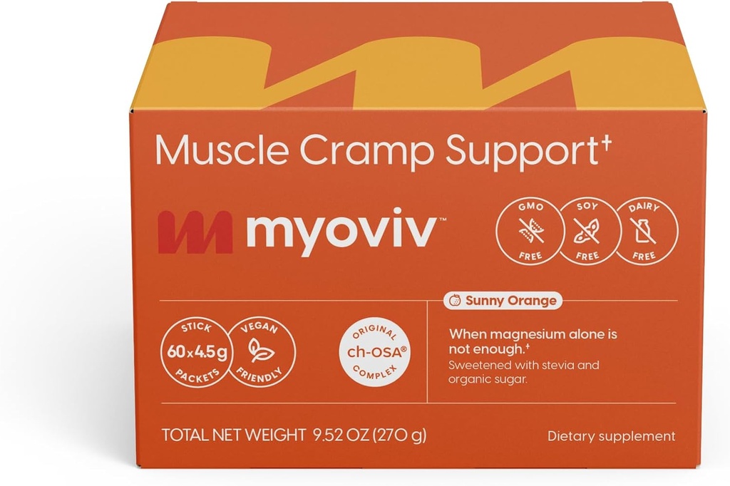 Výkonné svalovej Cramp Relief - 60 paketov, slnečná Orange chuť - Podpora svalovej Cramp - Tehotenstvo a dojčenie Bezpečné