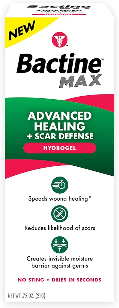Bactine MAX Advanced lieči hydrogél s jazvou obrany - Rýchlejšie-liečenie a prvá pomoc infekcie ochrana s prírodnými zložkami - Jazva prevencia Gél - 0,75oz