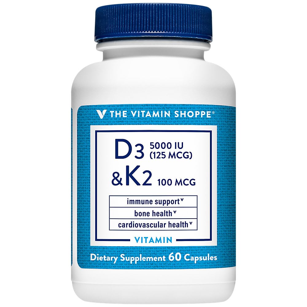 Vitamín D3 a K2 - Imunitná podpora a zdravie kostí - 5 000 IU (60 kapsúl)