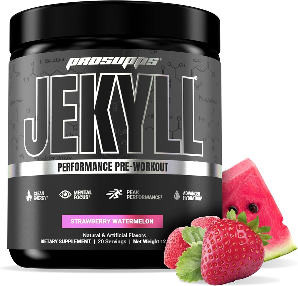 PROSUPPS Dr. Jekyll Performance Pre cvičenie prášok - Nízkostlivá preworkout podporuje svalový zisk, zaostrenie & Energy - Kofeín-Free Gym & Fitness doplnky (jablkový melón, 30 Servings)