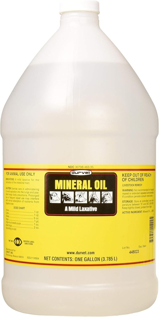Durvet, mierny laxatívny minerálny olej, 1Gallon/3,785l