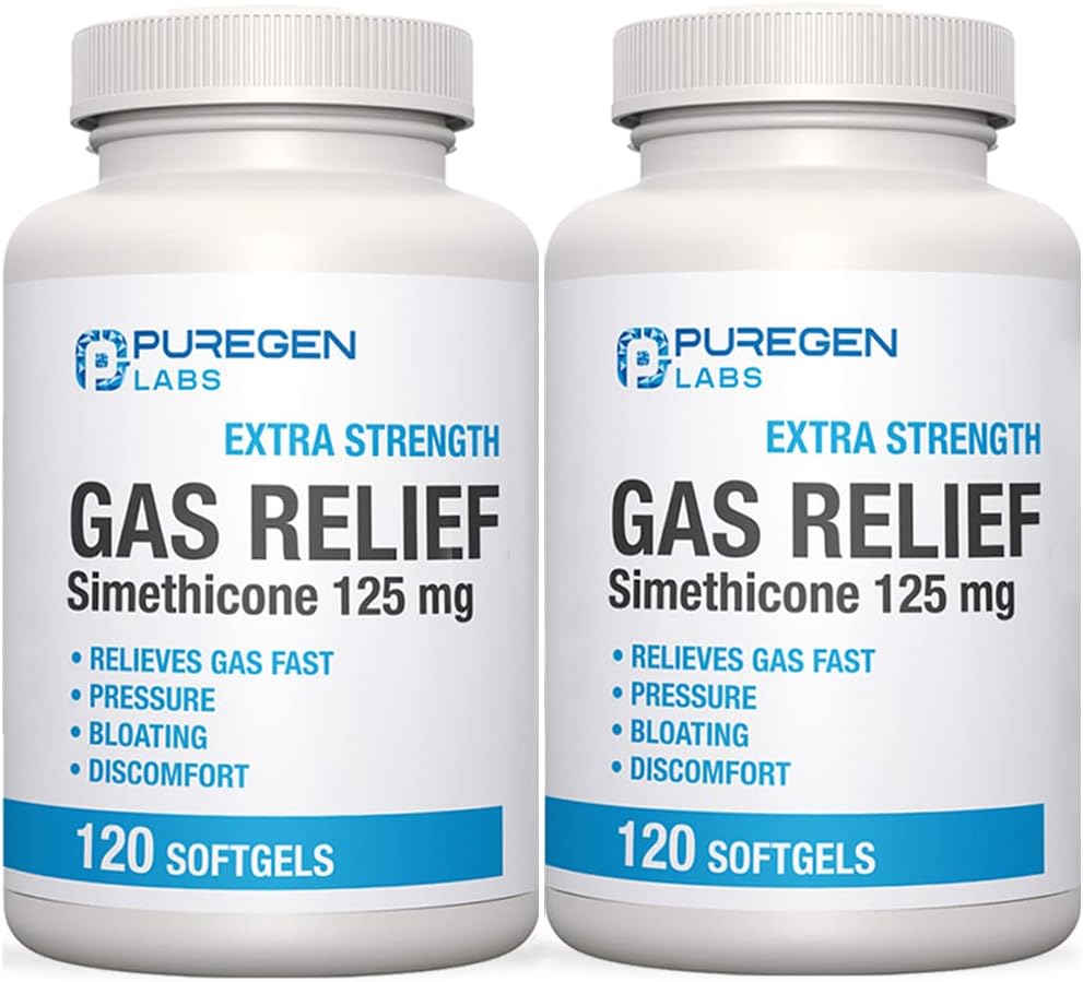 P Puregen Labs Extra sila Plyn Relief Softgels so simetikonom 125 mg 