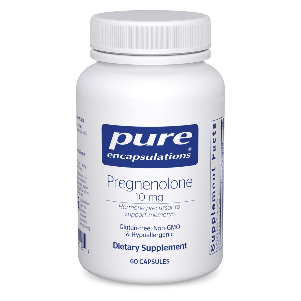 Pure Encapsulations Pregnenolón 10 mg - Podpora Pamäť a Hormone Balance* - Hormone Precursor - Gluten Free & Non- GMO - 60 Kapsule