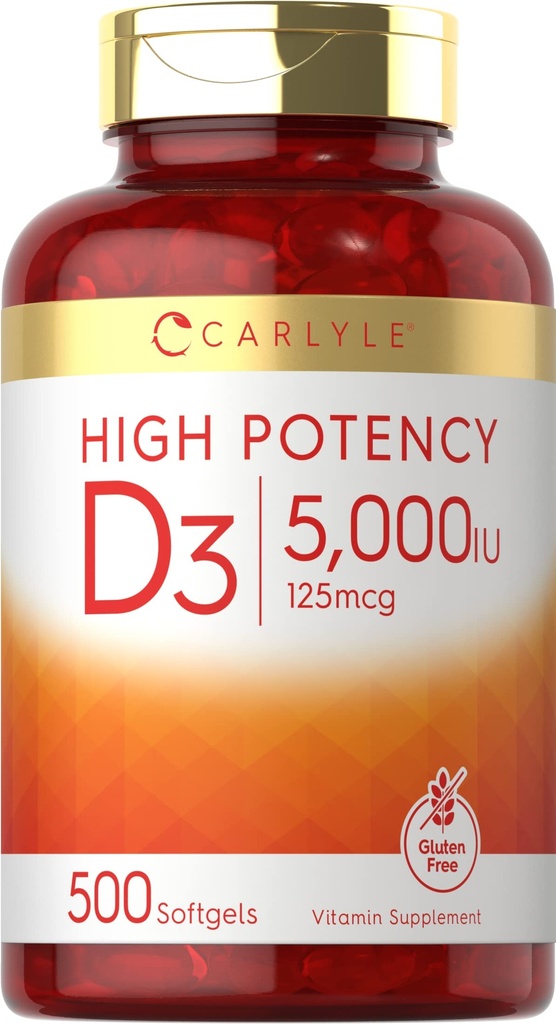 Carlyle vitamín D3 5000 IU Softgels 