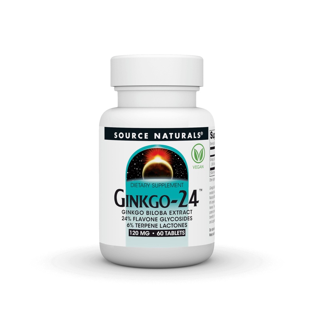 Zdroj Naturals Ginkgo-24 - Ginkgo Biloba Extract 120 mg podporuje duševnú prítomnosť - 60 tabliet