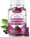softbear Glukozamín Chondroitín Gummy, bezcukrový glukozamín Chondroitín MSM Supplement with Elderberry Turmeric Supports Joint Health & Antioxidant, Elderberry Ochutené 60 Počet