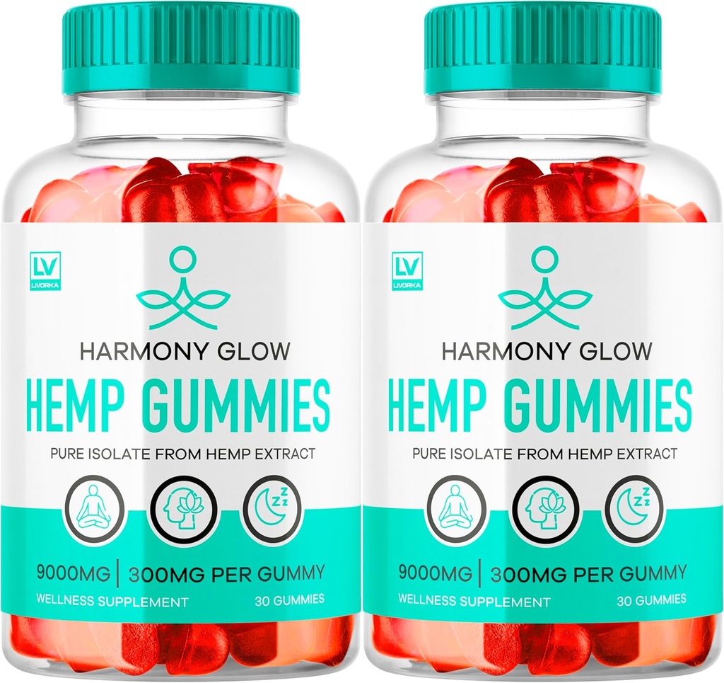 (2 balenia) Harmony Glow Gummies, Harmony Glow Hemp Gummies, Harmony Glow Supplement, Harmony Glow Natural Hemp, HarmonyGlow Hemp Gummies, Harmony Glow Multivitamínové Gummy, 60 Gummy po dobu 2 mesiacov