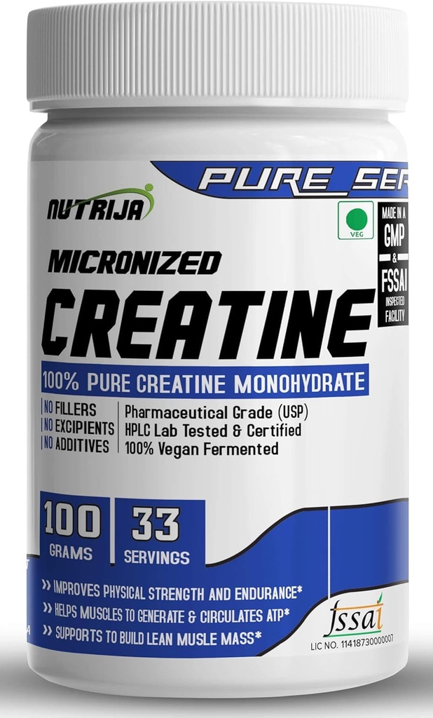 Pure Micronized Creatin Monohydrate Powder- 100grams