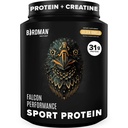 BIRDMAN Falcon Performance Vegan Protein Powder, 31g Protein, 5g Creatin, 5g BCAA, Probiotiká, Elektrolyty, Pre Cvičenie, Nízky Carb, Bez cukru a mliečnych výrobkov, Plant Based Vanilla Protein - 19 Servisov