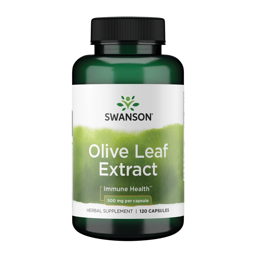 Swanson Olive Leaf Extract kapsule s 20% Oleuropein - Poskytuje imunitnú podporu, podporuje kardiovaskulárny systém zdravie, a podporuje zdravý krvný tlak - (120 kapsuly, 500mg každý)