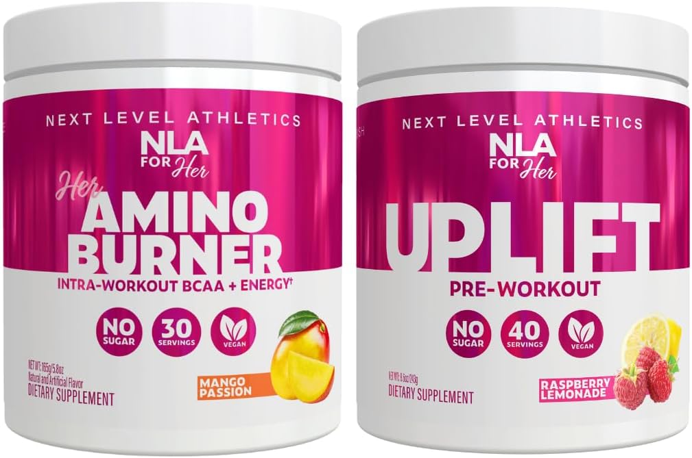 NLA pre jej pre / Intra cvičenie stock (vrátane jej Thermogenickej Amino Mango vášeň a zdvih pred tréningu malinová citróna)