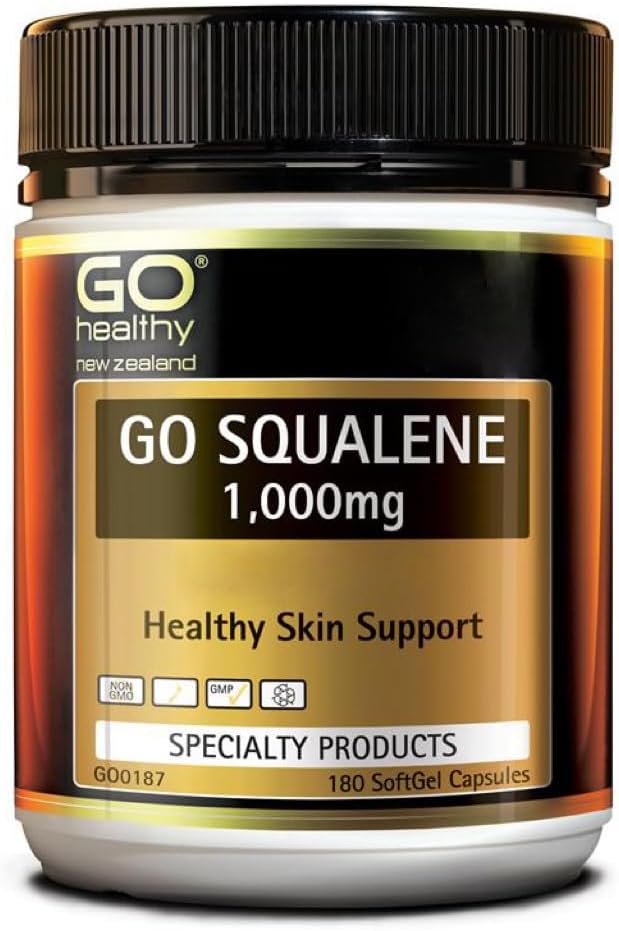 Go Healthy Go Squalene Skin Support, antioxidačná ochrana, Cholesterol Level Support 1000mg 180 Softgel Caps