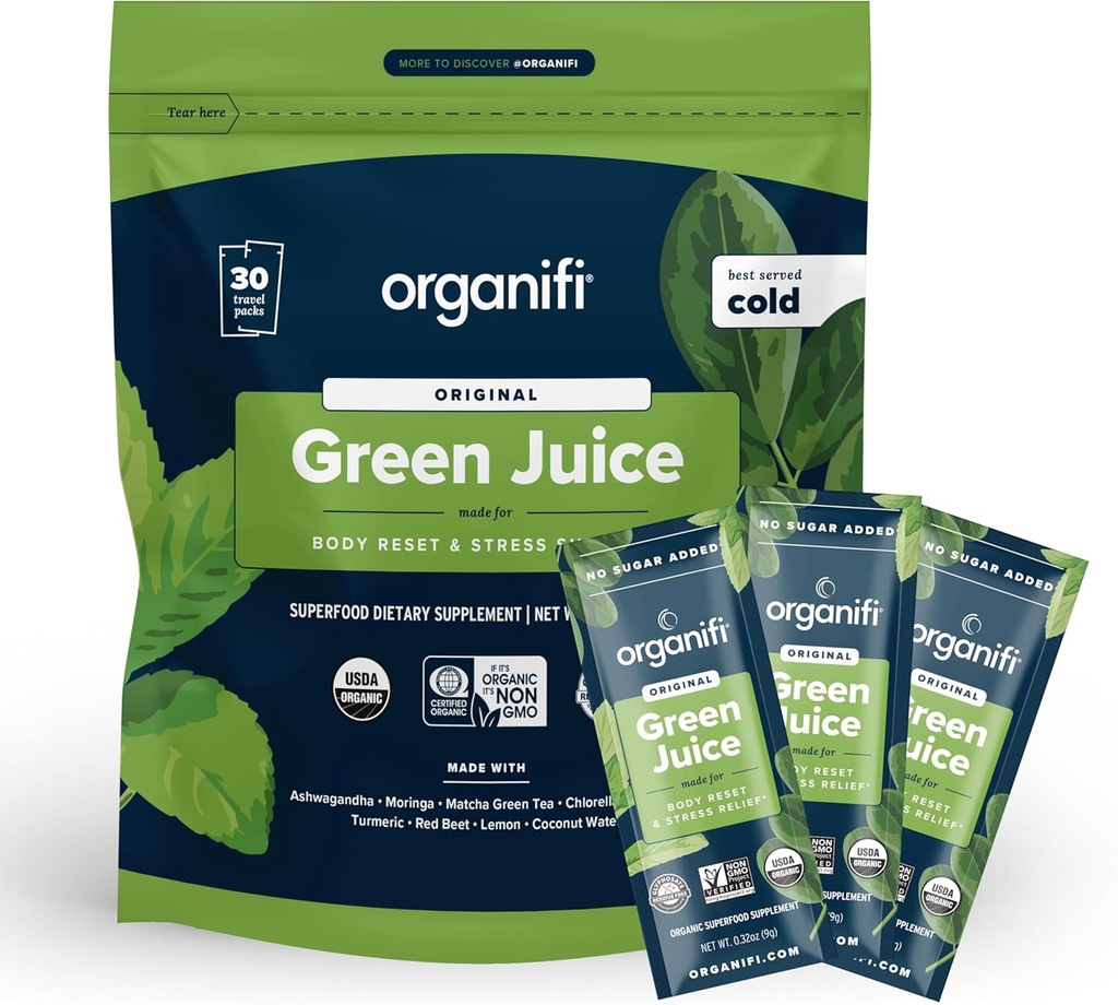 Organizovanie: GO balenia - Zelená šťava - Organické Superfood doplnok prášok - 30 Cestovné balenia - Organické Vegan Greens - Hydraty a Revitalizes