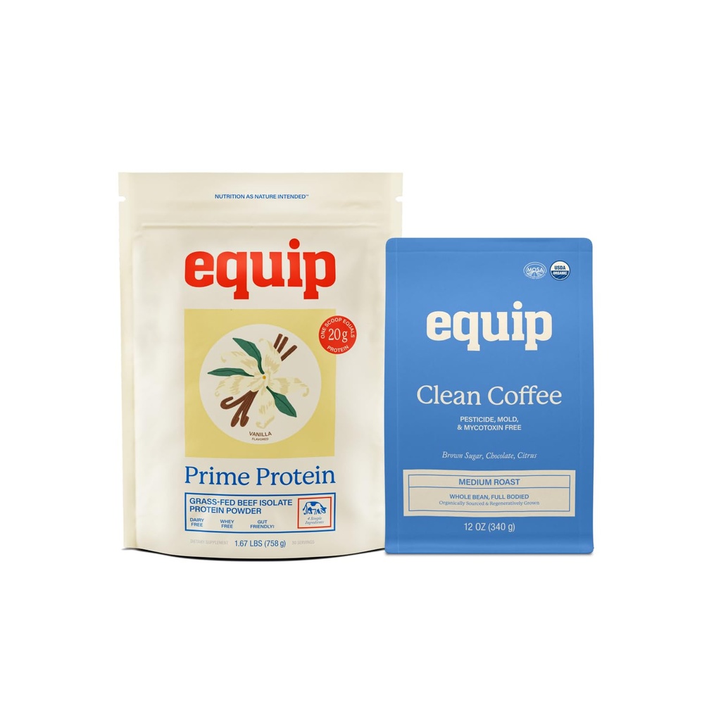 Equip Foods Prime Protein Powder Vanilla & Gold Štandardná čistá káva