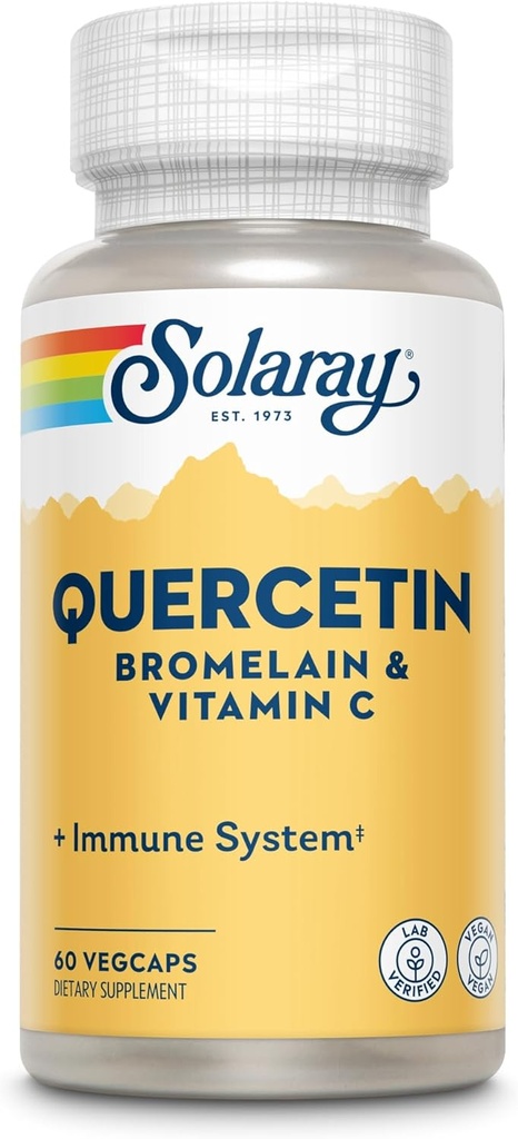 SOLARAY Quercetin, Hypromelóza a vitamín C, 60 VegCaps