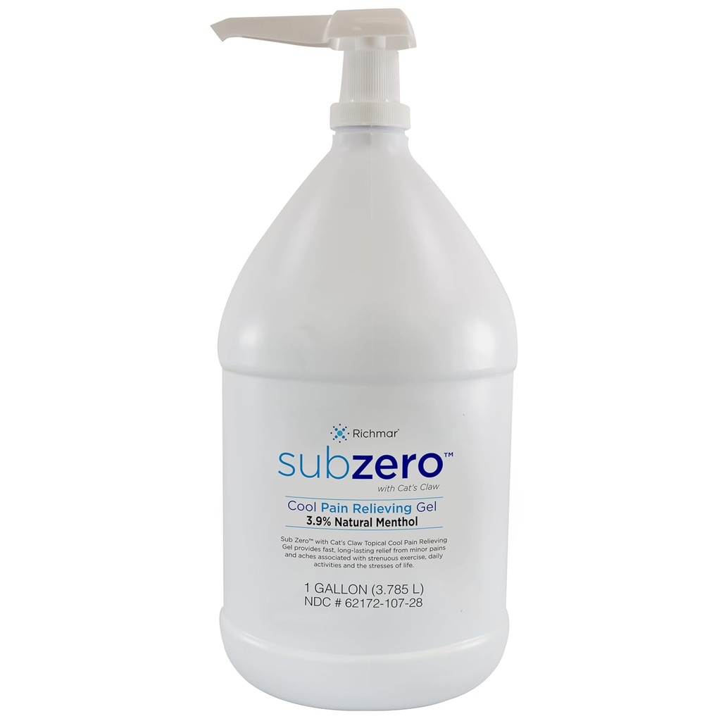 Sub Zero chladiaca bolesť Relief Gél, 1-Galónová fľaša s čerpadlom - Spoločná úľava a Nerve bolesť Relief krém pre svalovú hlbokú bolesť Relief a Artritída Relief