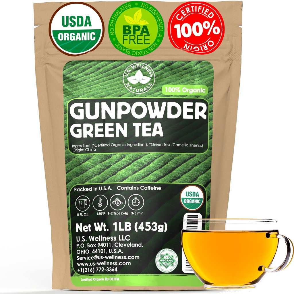 U.S. Wellness Naturals Organic Gun Powder Green Tea 