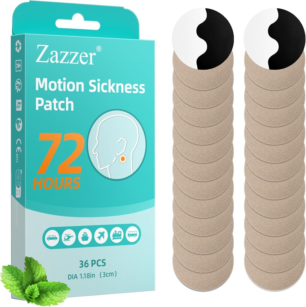 Biykog Motion Disease Patches, Morská choroba Patch pre auto a loď Rides, Plavba a lietadlo výlety-pre dospelých a deti (36 Počet)
