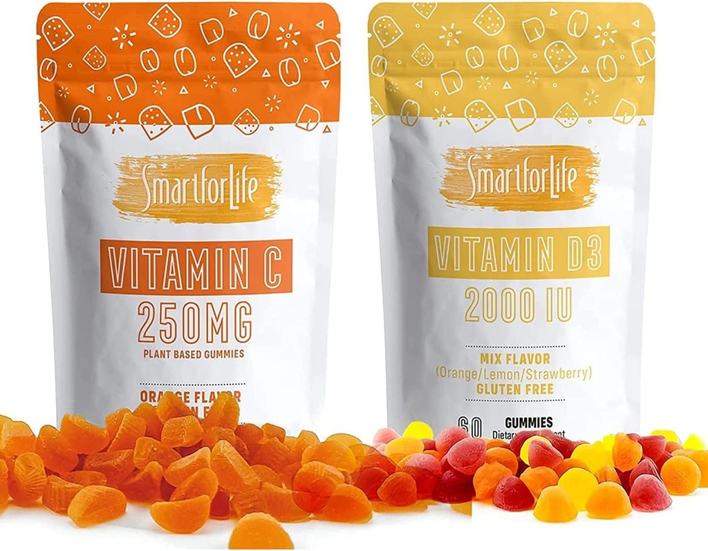 Inteligentná pre život vitamín D 3 s vitamínom C Gumies pre celú rodinu