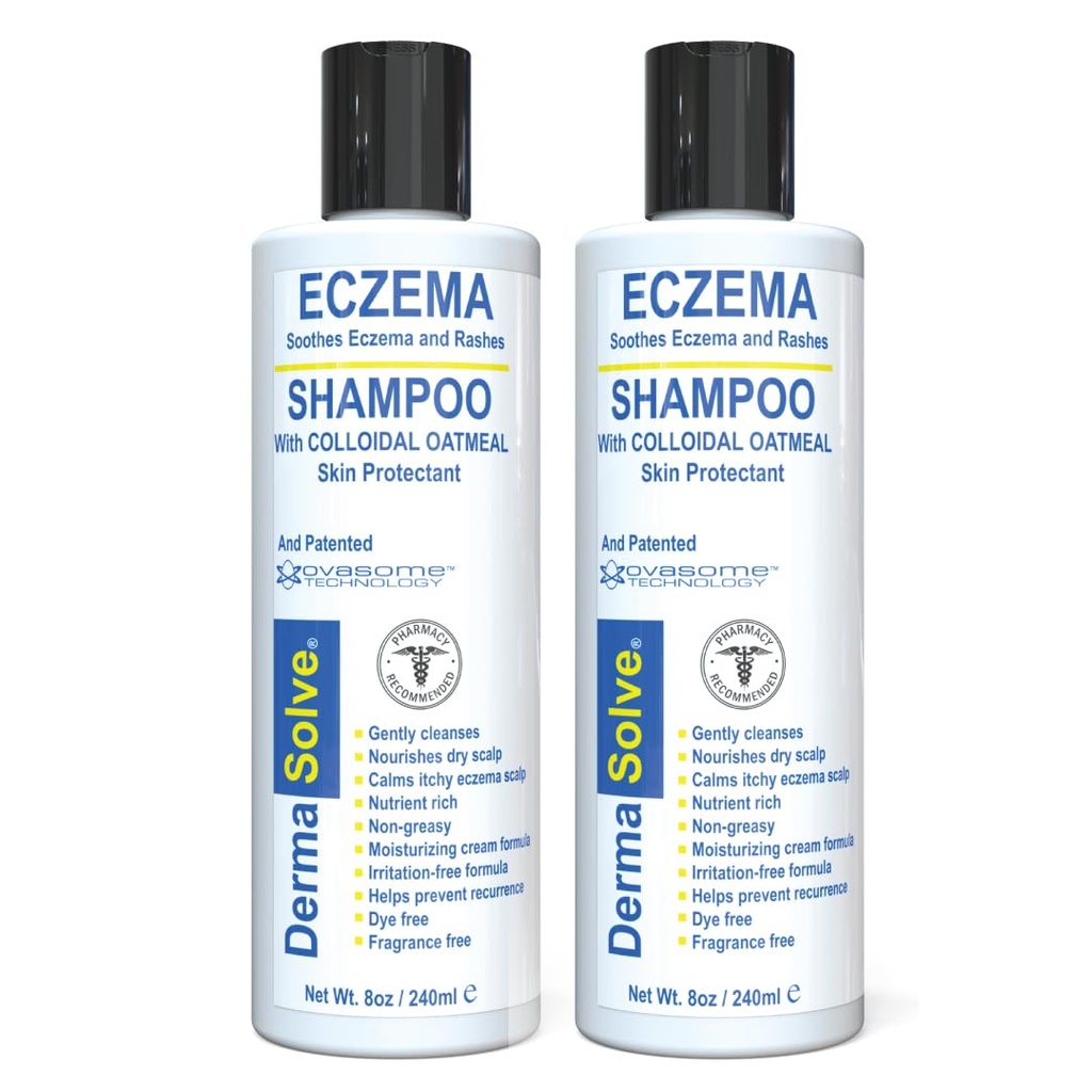 Dermasolve Ekzém Relief Šampón - Ovládanie vzplanutia Skalp a lupín bez liečby, ktorá chráni, Hydratuje, a opravy kože pre deti a dospelých - steroidy zadarmo (2-Pack)