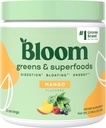 Bloom Nutrition Superfood Greens Powder, Digestive Enzymes w/Probiotiká & Prebiotiká, Gut Health, Bloating Relief for Women, Chlorella, 15 SVG (15 Servings (Pack of 1), Mango)