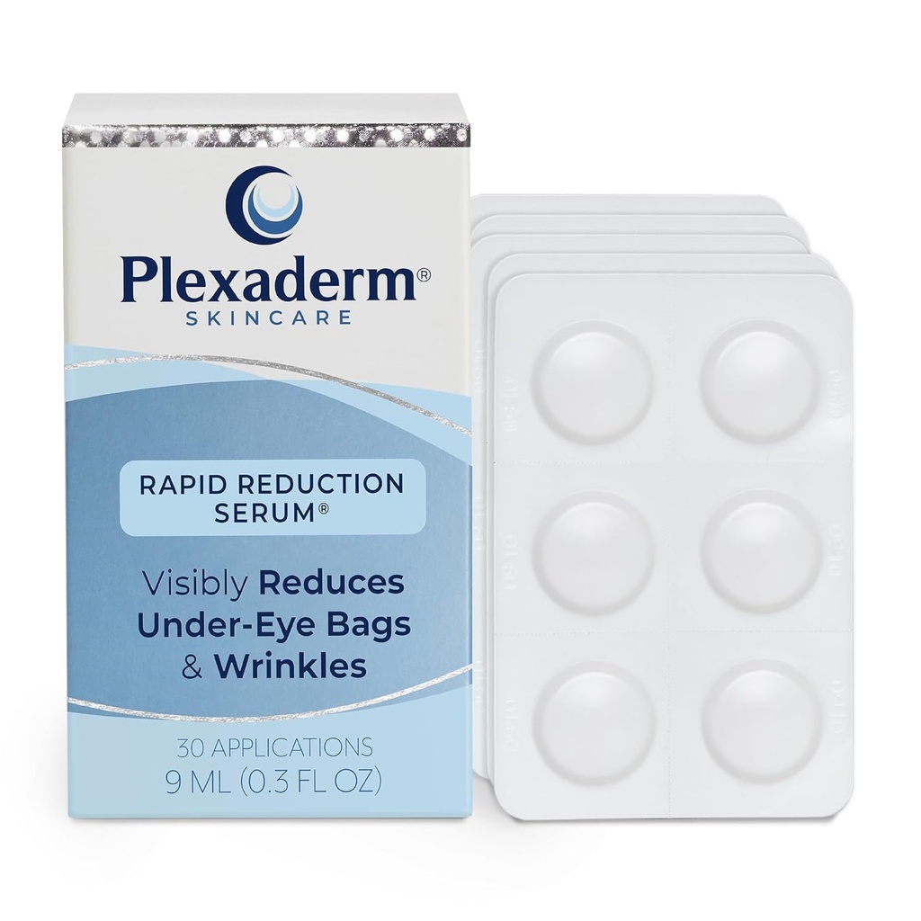 Plexaderm Rapid Reduction Eye Serum - Viditeľne znižuje Under-Eye Bags, Vrásky, Tmavé kruhy, jemné linky & vrana nohy Instantly, Anti Aging Vrásky odstraňovač pre tvár, 30 Jedno použitie Pods