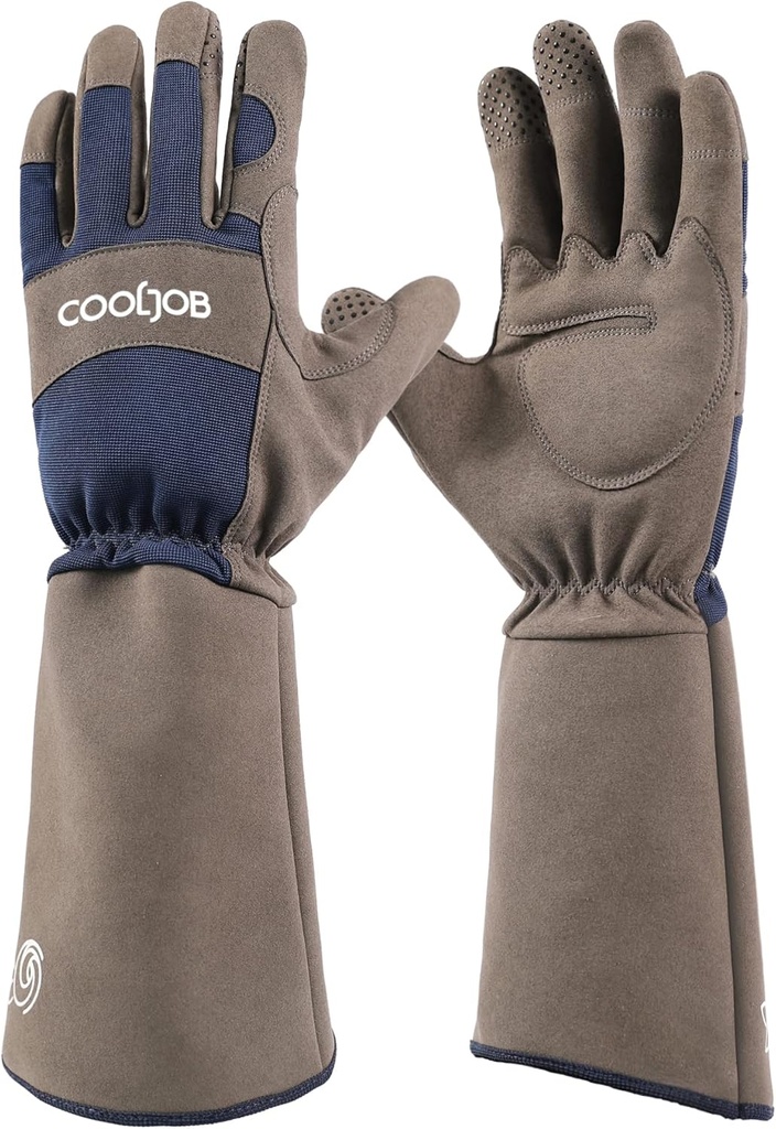 COOLJOB Thorn Proof Rose Pruning Garden Rukavice pre mužov, Long Sleeve Vystužené Yard Práca pre Bush, Blackberry, Cactus, Heavy Duty/Puncture Resistant/Machine Washable, Xlarge, Navy