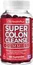 Zdravie Plus Super Colon čistiť Gummy 15 Day Zásobovanie jemne prenocovanie Relief z príležitostnej Zápcha, Prírodné Senna Leaf Extract, Dietary Supplement, Mixed Berry Flavor, 60 Počet