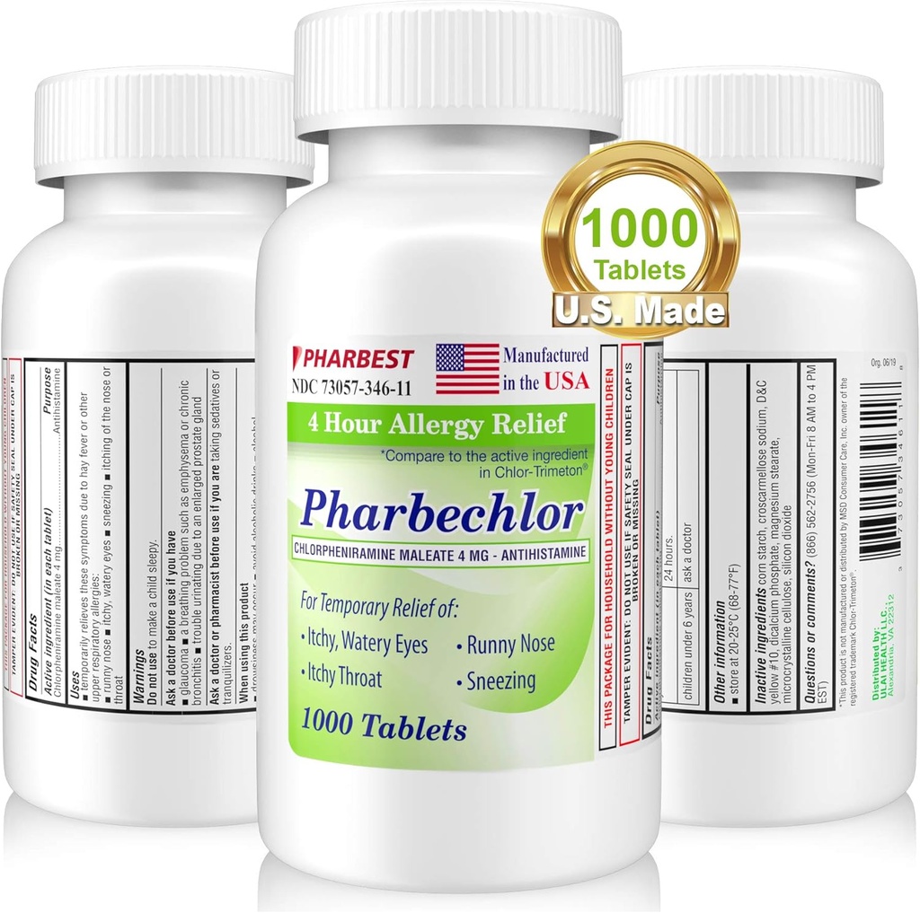 Ulai 4 Hodina Alergie Relief 1000 Ct [Vyrobené v USA] 