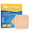 Silikónová pena Dressing 4"x4," vodeodolné silikónové pásy s Border Adhesive, High Absorbency Bed Sore Bandages Wound Care Dressing (2.5 "X2,5" Pad), 5 Balíčky, FSA HSA oprávnené