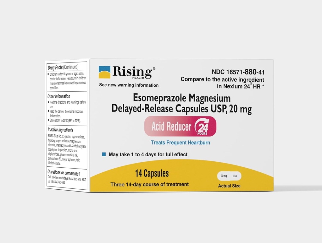 Rastúce zdravie - Ezomeprazol Magnézium Oneskorené-Release Kapsule, USP - Lieči časté pálenie záhy - 20 mg - 42 Počet
